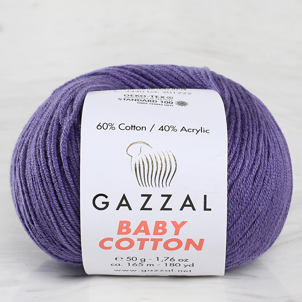 Gazzal Baby Cotton Mor Bebek Yünü - 3440